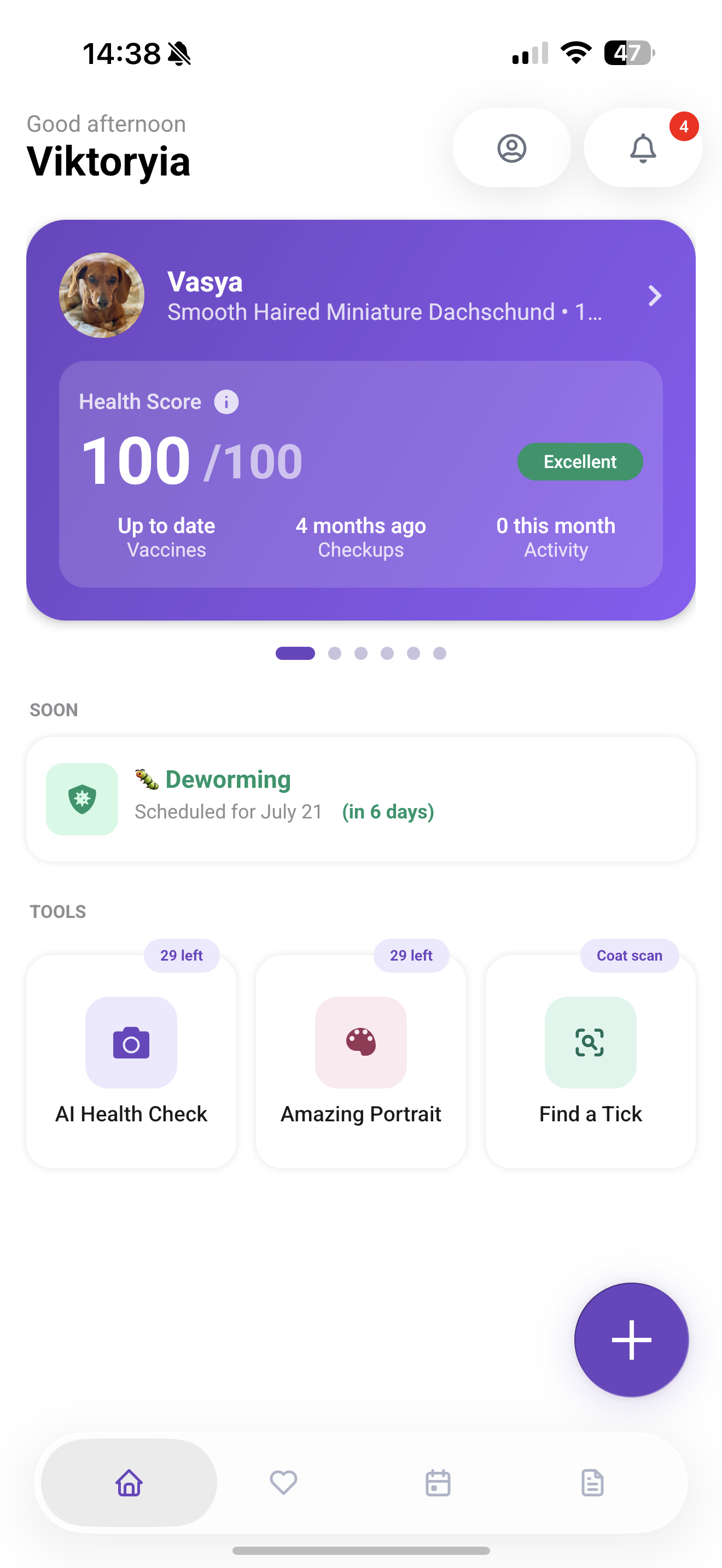 Schermata dell’app PetNid