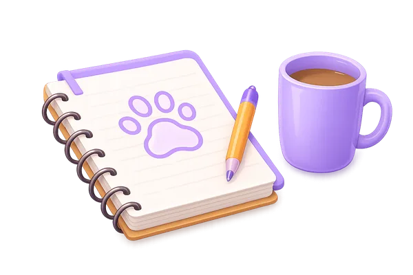 Product planning notebook and coffee mug